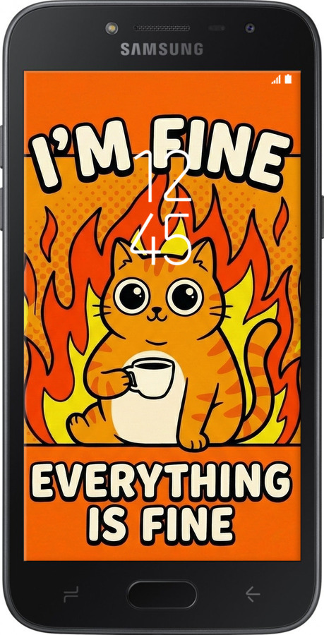 Силиконовый чехол Funny Cat для Samsung Galaxy J2 2018 - 6786u-1351 изображение 