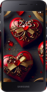 3D пластиковый матовый чехол Сердечки v4 для Samsung Galaxy J2 Core - 5834m-1565 изображение 