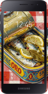 3D пластиковый матовый чехол Vintage Sardine Tin Phone для Samsung Galaxy J2 Core - 6772m-1565 изображение 