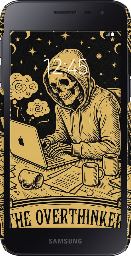 3D пластиковый матовый чехол The Overthinker для Samsung Galaxy J2 Core - 6774m-1565 изображение 