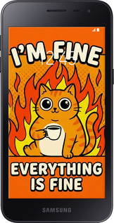 Силиконовый чехол Funny Cat для Samsung Galaxy J2 Core - 6786u-1565 изображение 