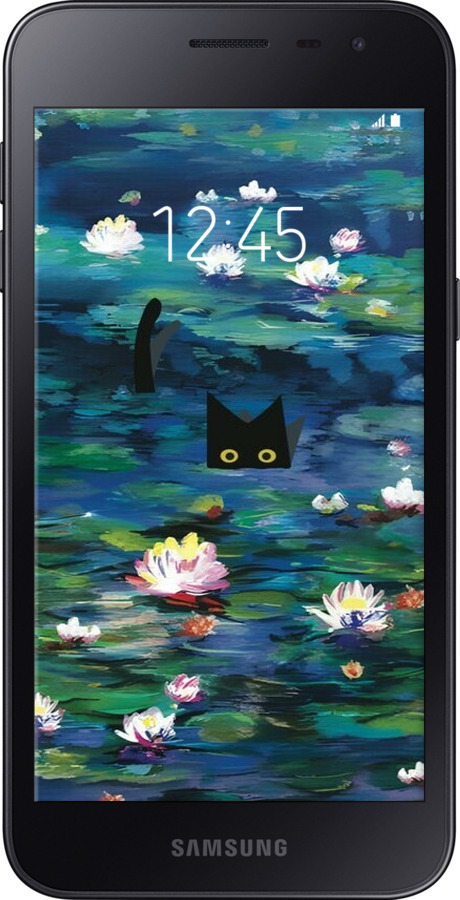 Силиконовый чехол із зображенням водяних лілій та кішок для Samsung Galaxy J2 Core - 6257u-1565 изображение 