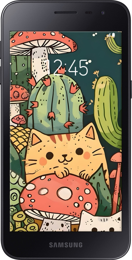 Силиконовый чехол Коты грибы для Samsung Galaxy J2 Core - 6321u-1565 изображение 