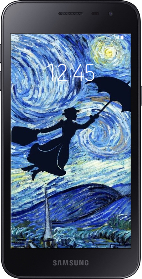 Силіконовий чехол Із зображенням Мері Поппінс «Зоряна ніч» для Samsung Galaxy J2 Core - 6487u-1565 изображение 