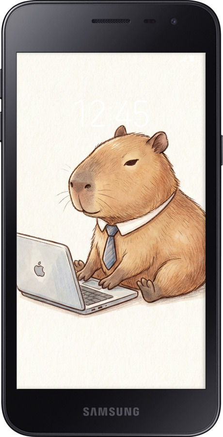 Силиконовый чехол Funny Capybara CEO Working для Samsung Galaxy J2 Core - 6777u-1565 изображение 