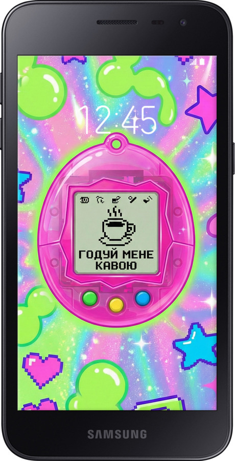 Силиконовый чехол Y2K Aesthetic Retro Pet: Годуй мене кавою для Samsung Galaxy J2 Core - 6784u-1565 изображение 