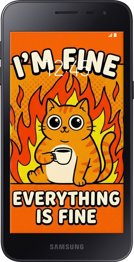 Силиконовый чехол Funny Cat для Samsung Galaxy J2 Core - 6786u-1565 изображение 