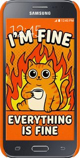 3D пластиковый матовый чехол Funny Cat для Samsung Galaxy J2 J200H - 6786m-190 изображение 