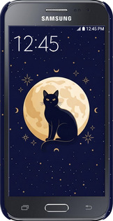 3D пластиковый глянцевый чехол Cute Cat Celestial/Witchy для Samsung Galaxy J2 J200H - 6787c-190 изображение 