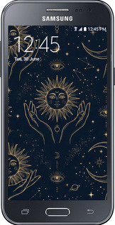 Силиконовый чехол Celestial Harmony: Sun & Moon Gold Mystic Pattern для Samsung Galaxy J2 J200H - 6778u-190 изображение 