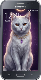 Силиконовый чехол Mystic White Cat Gothic Dark Purple Gold для Samsung Galaxy J2 J200H - 6805u-190 изображение 