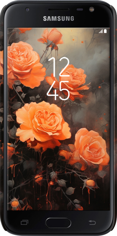 3D пластиковий глянцевий чехол Оранжеві троянди для Samsung Galaxy J3 (2017) - 5944c-650 изображение 