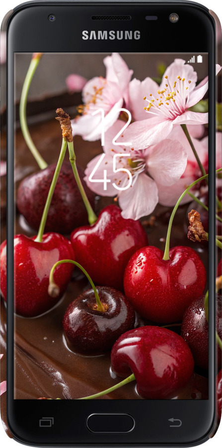 3D пластиковий глянцевий чехол Вишня у шоколаді для Samsung Galaxy J3 (2017) - 6698c-650 изображение 