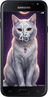 Силіконовий чехол Mystic White Cat Gothic Dark Purple Gold для Samsung Galaxy J3 (2017) - 6805u-650 изображение 