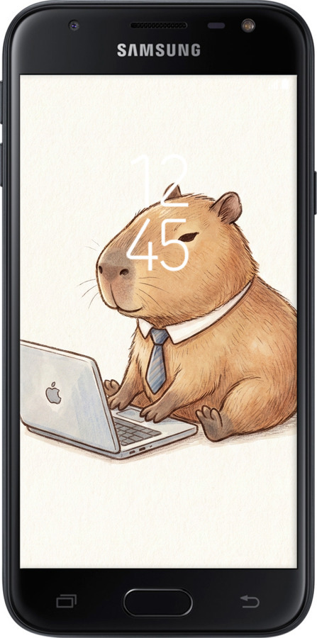 2D пластиковый чехол Funny Capybara CEO Working для Samsung Galaxy J3 (2017) - 6777t-650 изображение 
