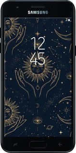 Силиконовый чехол Celestial Harmony: Sun & Moon Gold Mystic Pattern для Samsung Galaxy J3 2018 - 6778u-1501 изображение 
