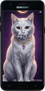 Силіконовий чехол Mystic White Cat Gothic Dark Purple Gold для Samsung Galaxy J3 2018 - 6805u-1501 изображение 