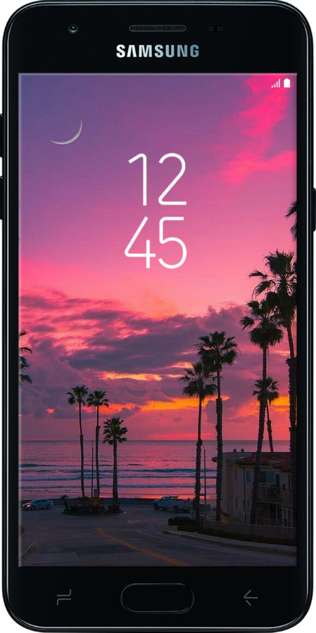 Силиконовый чехол Пальмы для Samsung Galaxy J3 2018 - 5873u-1501 изображение 