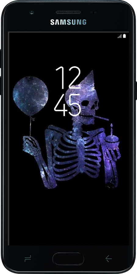 Силиконовый чехол Скелетное искусство для Samsung Galaxy J3 2018 - 6536u-1501 изображение 