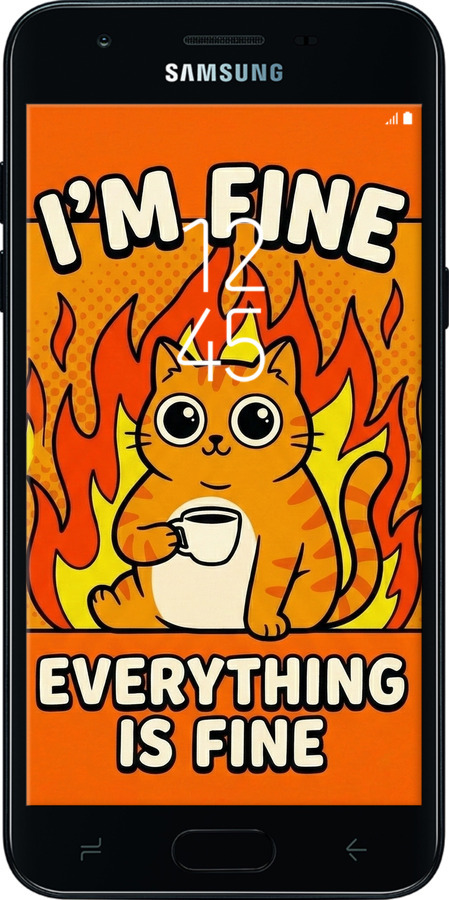 Силиконовый чехол Funny Cat для Samsung Galaxy J3 2018 - 6786u-1501 изображение 