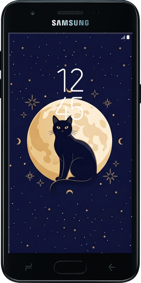 Силиконовый чехол Cute Cat Celestial/Witchy для Samsung Galaxy J3 2018 - 6787u-1501 изображение 