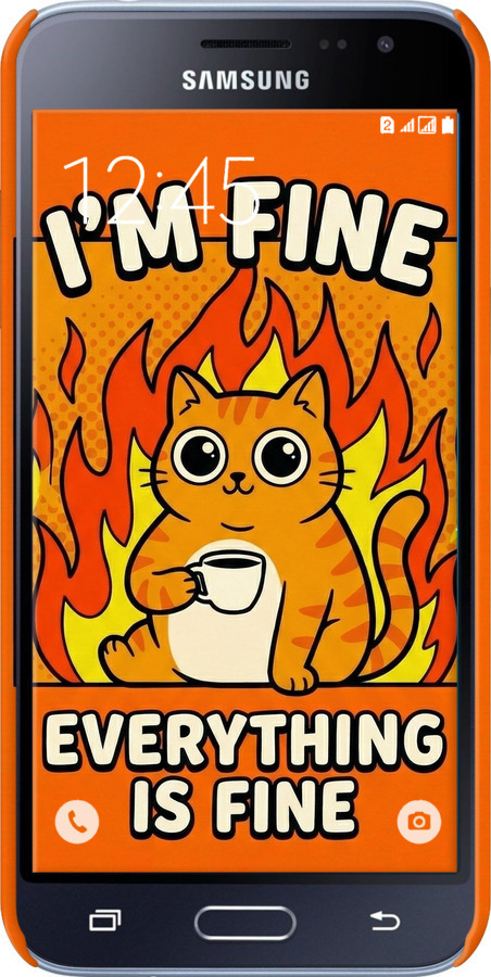 3D пластиковый матовый чехол Funny Cat для Samsung Galaxy J3 Duos (2016) J320H - 6786m-265 изображение 