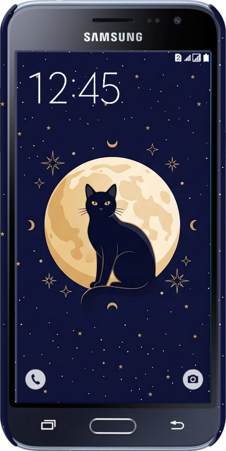 3D пластиковый матовый чехол Cute Cat Celestial/Witchy для Samsung Galaxy J3 Duos (2016) J320H - 6787m-265 изображение 