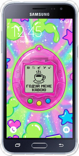 Силикон с усиленными углами чехол Y2K Aesthetic Retro Pet: Годуй мене кавою для Samsung Galaxy J3 Duos (2016) J320H - 6784sp-265 изображение 