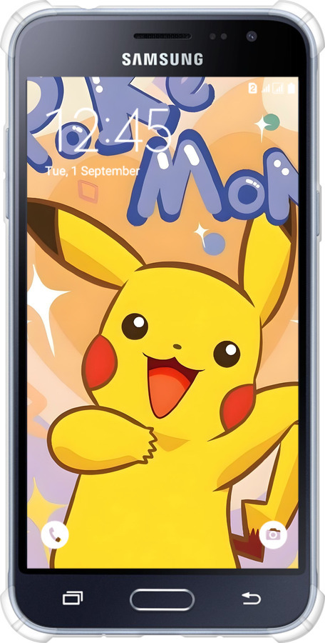 Силикон с усиленными углами чехол Пикачу для Samsung Galaxy J3 Duos (2016) J320H - 6383sp-265 изображение 