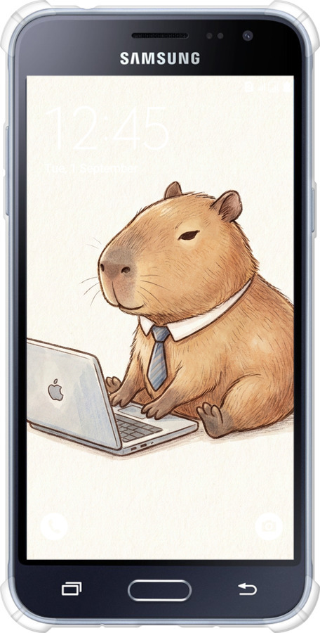 Силіконовий протиударний с посиленими кутами чехол Funny Capybara CEO Working для Samsung Galaxy J3 Duos (2016) J320H - 6777sp-265 изображение 