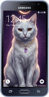 2D пластиковий чехол Mystic White Cat Gothic Dark Purple Gold для Samsung Galaxy J3 Duos (2016) J320H - 6805t-265 изображение 
