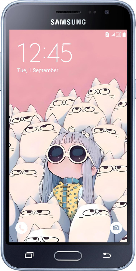 2D пластиковий чехол Малышка с котами для Samsung Galaxy J3 Duos (2016) J320H - 6295t-265 изображение 