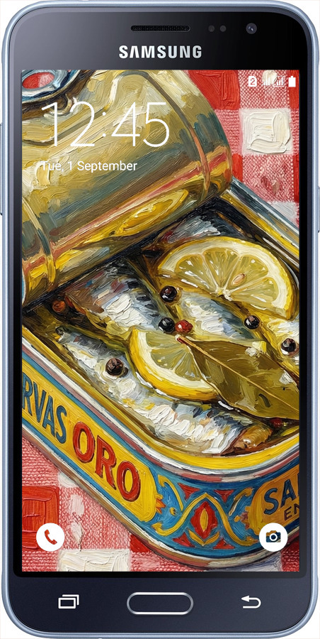 2D пластиковий чехол Vintage Sardine Tin Phone для Samsung Galaxy J3 Duos (2016) J320H - 6772t-265 изображение 