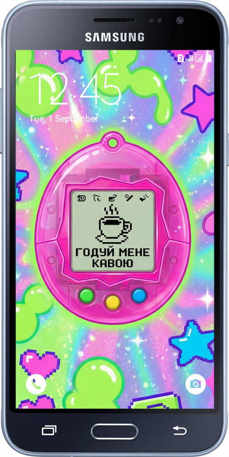 2D пластиковий чехол Y2K Aesthetic Retro Pet: Годуй мене кавою для Samsung Galaxy J3 Duos (2016) J320H - 6784t-265 изображение 