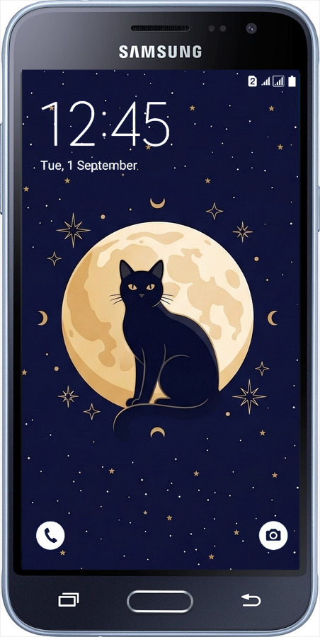 2D пластиковый чехол Cute Cat Celestial/Witchy для Samsung Galaxy J3 Duos (2016) J320H - 6787t-265 изображение 