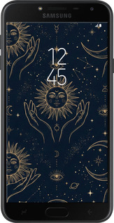 TPU чехол Celestial Harmony: Sun & Moon Gold Mystic Pattern для Samsung Galaxy J4 2018 - 6778b-1487 изображение 