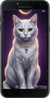 TPU чехол Mystic White Cat Gothic Dark Purple Gold для Samsung Galaxy J4 2018 - 6805b-1487 изображение 