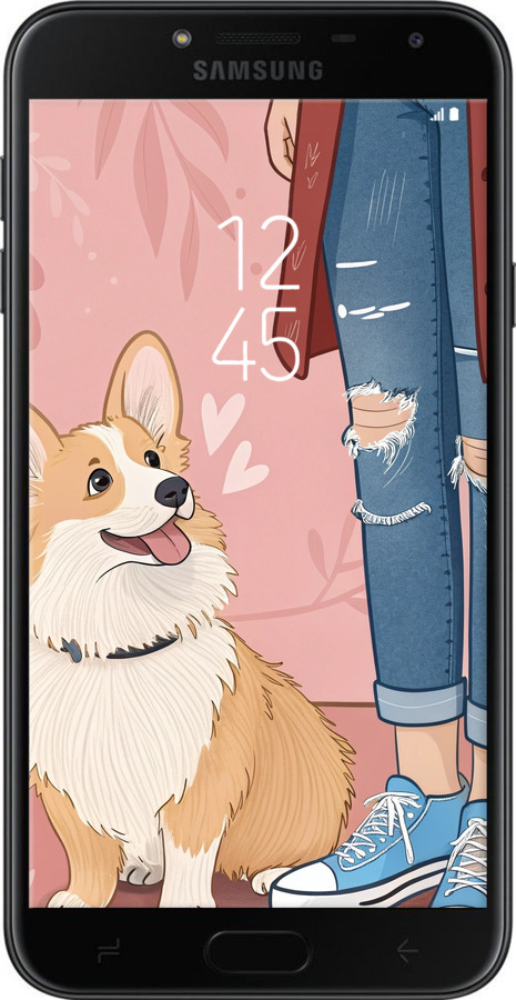 TPU чехол Корги 3 для Samsung Galaxy J4 2018 - 6707b-1487 изображение 