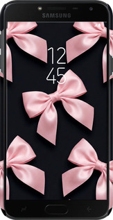 3D пластиковый матовый чехол Coquette Ribbons Dark Coquette для Samsung Galaxy J4 2018 - 6767m-1487 изображение 