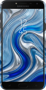 3D пластиковый матовый чехол Liquid Chrome для Samsung Galaxy J4 2018 - 6781m-1487 изображение 