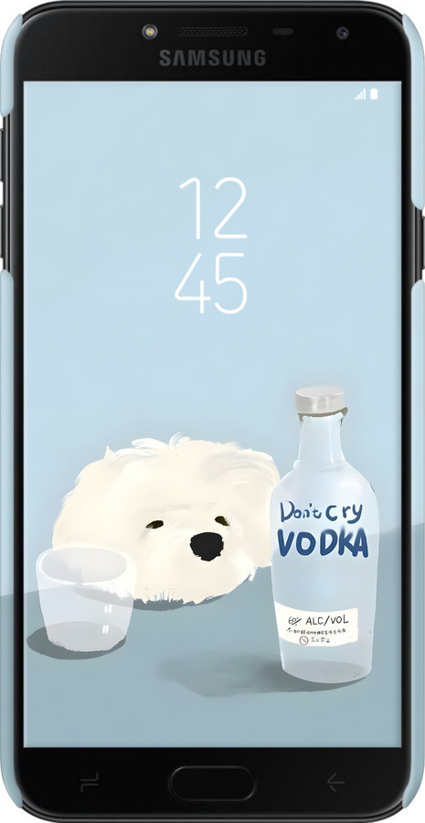 3D пластиковый матовый чехол Пес водка для Samsung Galaxy J4 2018 - 6368m-1487 изображение 