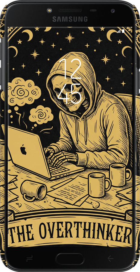 3D пластиковый матовый чехол The Overthinker для Samsung Galaxy J4 2018 - 6774m-1487 изображение 