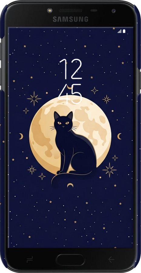 3D пластиковый матовый чехол Cute Cat Celestial/Witchy для Samsung Galaxy J4 2018 - 6787m-1487 изображение 