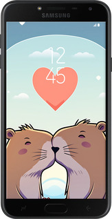 2D пластиковый чехол Капибара любовь для Samsung Galaxy J4 2018 - 6027t-1487 изображение 