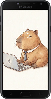 Силиконовый чехол Funny Capybara CEO Working для Samsung Galaxy J4 2018 - 6777u-1487 изображение 