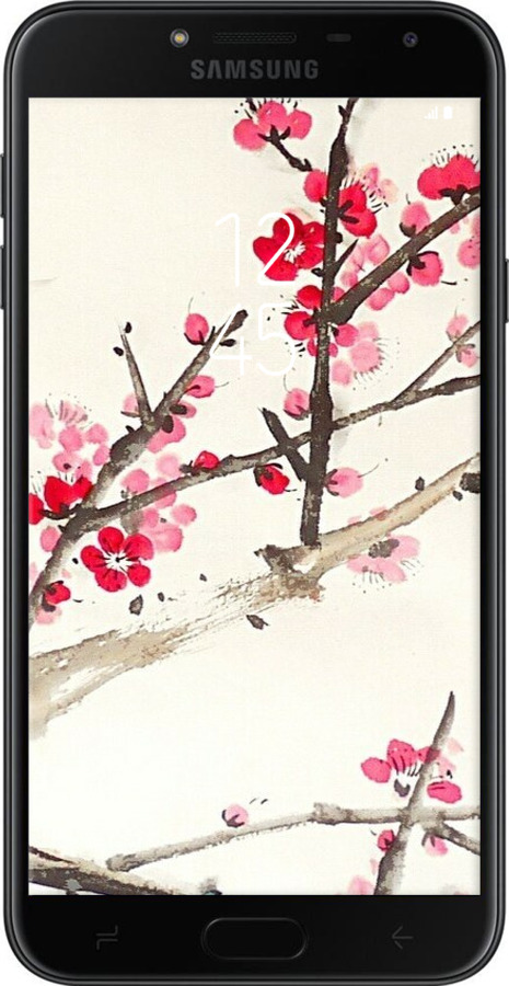 2D пластиковый чехол Принт с изображением цветения сакуры для Samsung Galaxy J4 2018 - 6545t-1487 изображение 