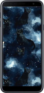 TPU чехол Изображение Кошек с тёмной акварелью для Samsung Galaxy J4 Plus 2018 - 6521b-1594 изображение 