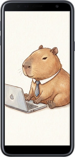 TPU чехол Funny Capybara CEO Working для Samsung Galaxy J4 Plus 2018 - 6777b-1594 изображение 