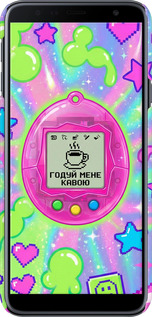 3D пластиковый матовый чехол Y2K Aesthetic Retro Pet: Годуй мене кавою для Samsung Galaxy J4 Plus 2018 - 6784m-1594 изображение 