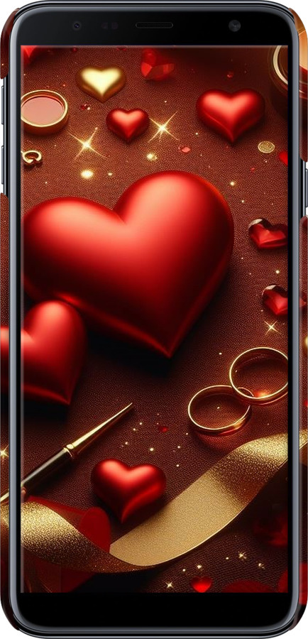 3D пластиковий матовий чехол Сердечки v3 для Samsung Galaxy J4 Plus 2018 - 5833m-1594 изображение 